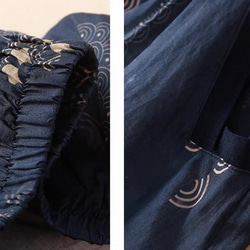 夏◆綿麻◆スカート◆コットンリネン◆通勤◆通学◆ネイビー 2枚目の画像