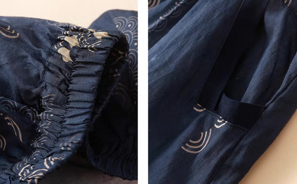 夏◆綿麻◆スカート◆コットンリネン◆通勤◆通学◆ネイビー 2枚目の画像