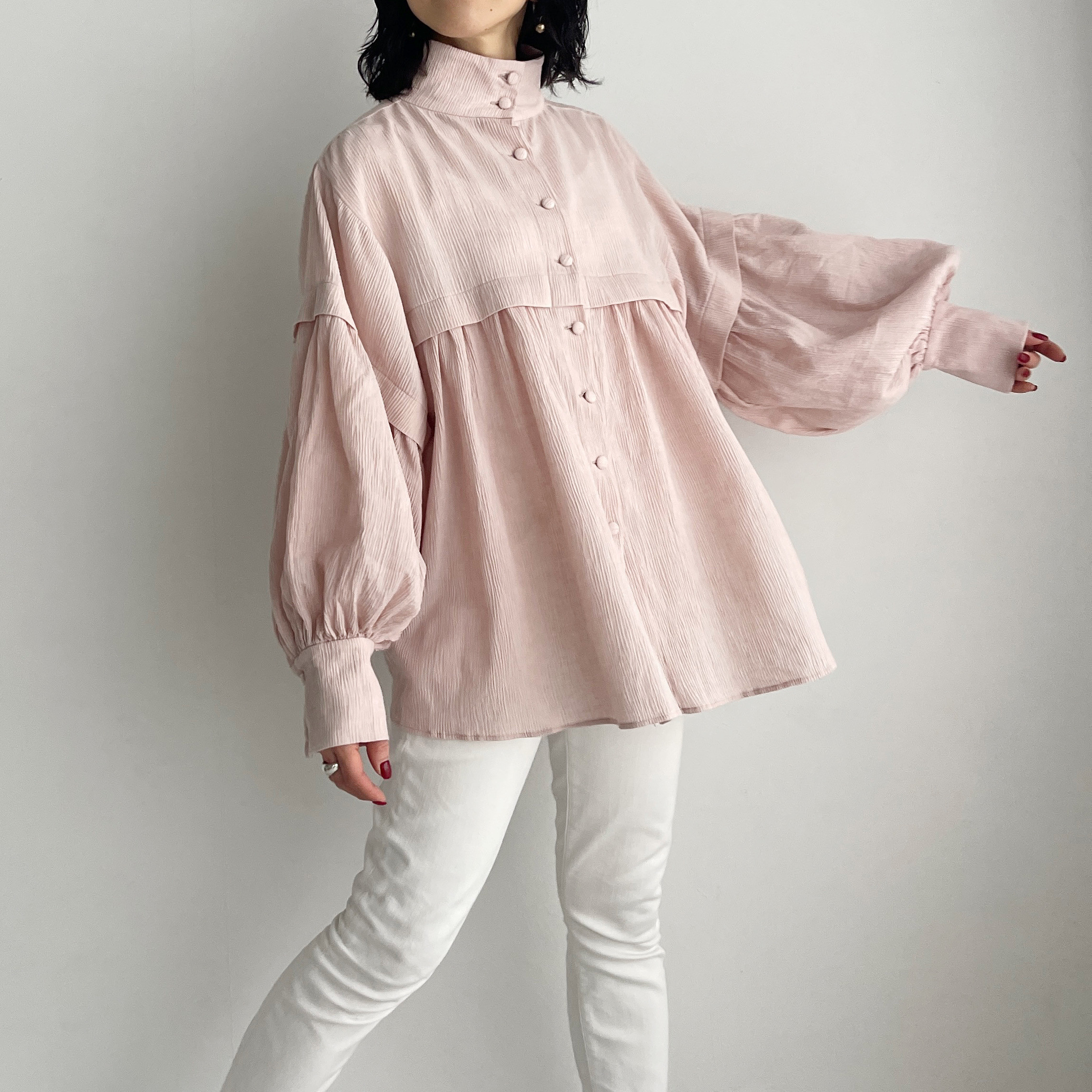 タートルネックレイヤードブラウス(sakura)