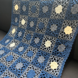 送料無料】大判 モチーフ編み ブランケット スクエア モチーフつなぎ