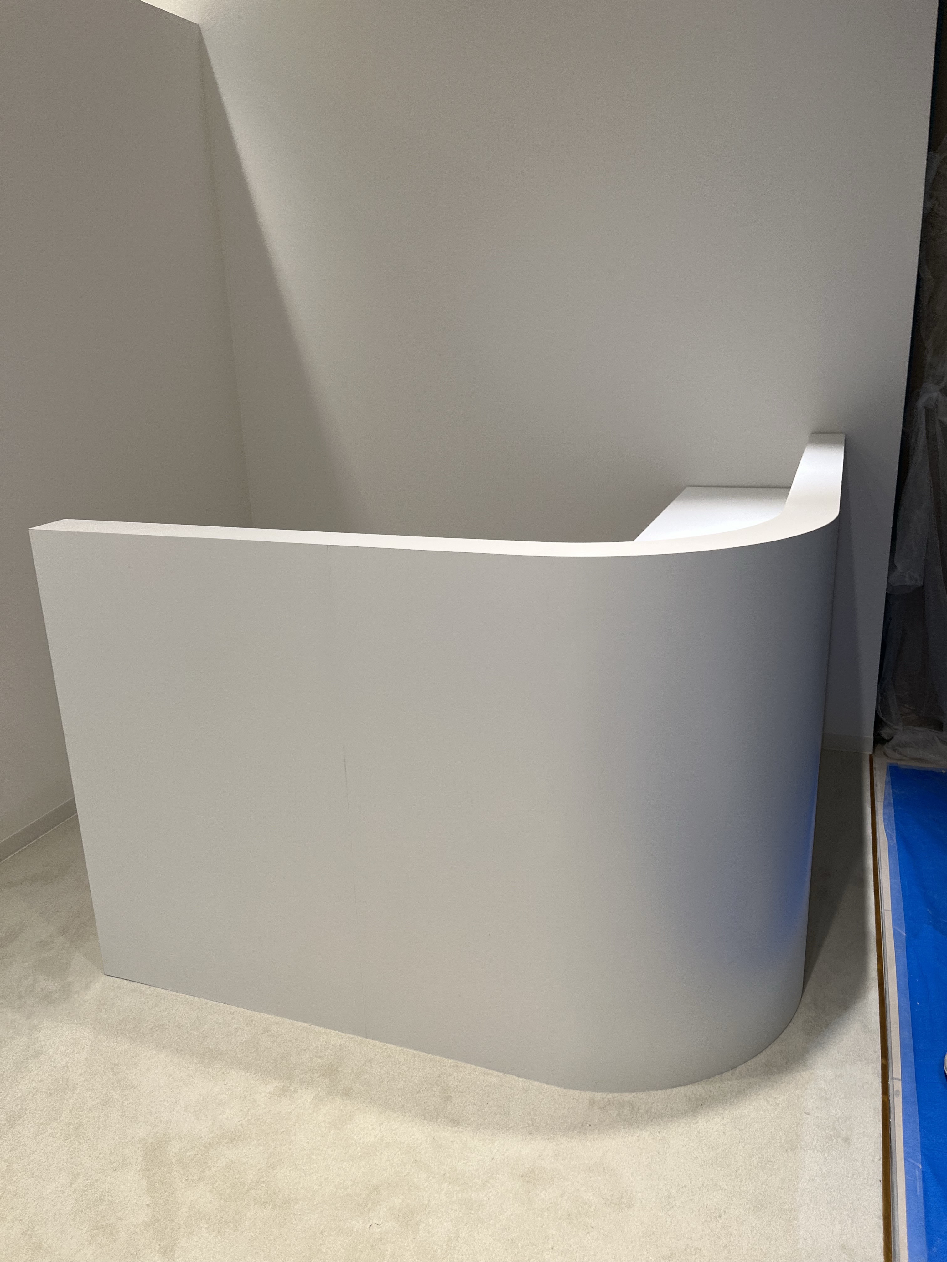 Rカウンター　メラミン仕上げ　受付カウンター　レジカウンター