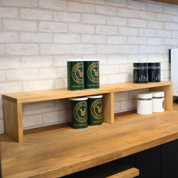 コの字ラック 長さ90cm【キッチン収納/オープンシェルフ/木製】 棚