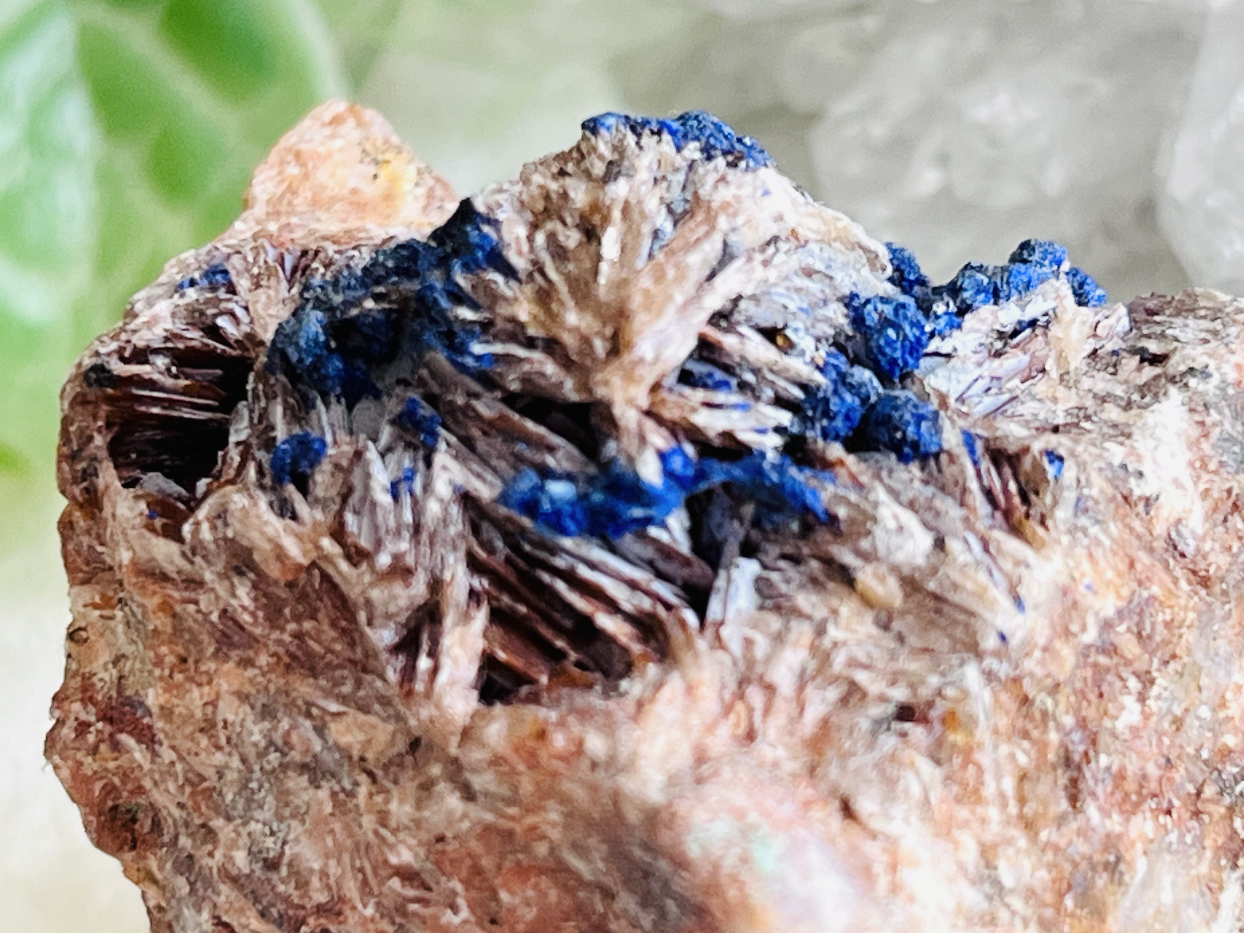 【希少　アズライト（アジュライト）　共生】イネス石（イネサイト）　原石