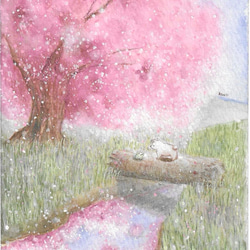 花の水彩画(ローズガーデンベース)／額付き原画 絵画 サクラビト 通販