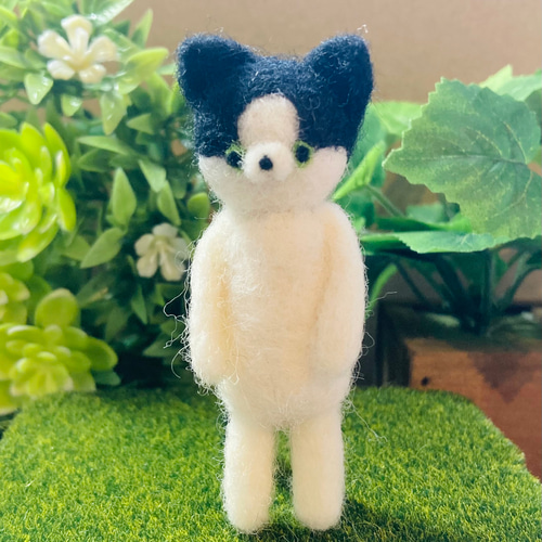 ハチワレ猫 羊毛フェルト 羊毛フェルト ねこぴっぴ 通販 18994204