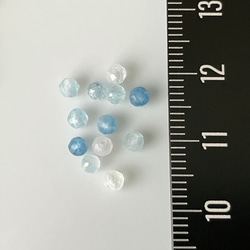 12粒　ハンドメイド素材　天然石ビーズ　アフリカ産アクアマリン　3mm 3枚目の画像