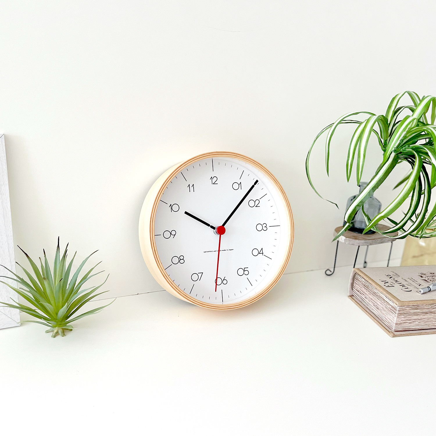 KATOMOKU plywood clock 24 S-size ナチュラル km-151NA 掛け時計 木製 静か
