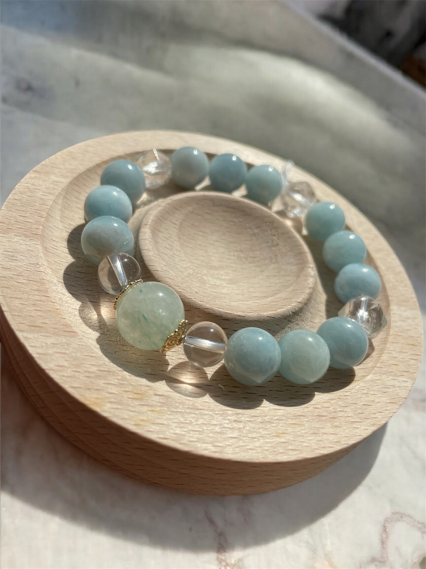 天然石 《アクアマリン》デザインブレスレット