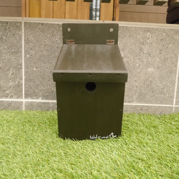木製巣箱　シジュウカラ　野鳥用巣箱　バードハウス 7枚目の画像
