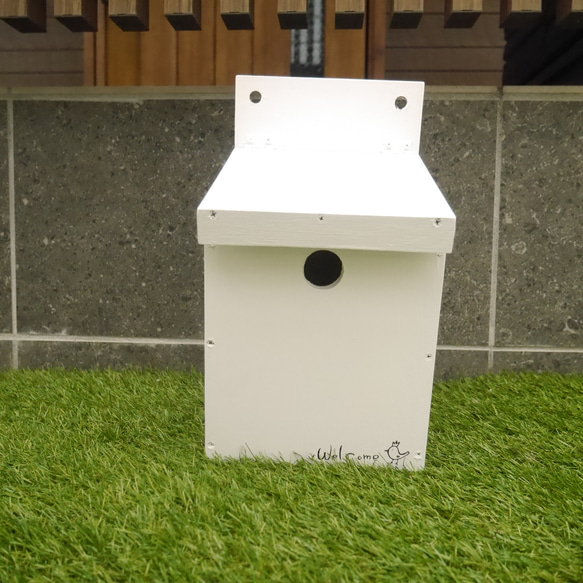 木製巣箱　シジュウカラ　野鳥用巣箱　バードハウス 3枚目の画像