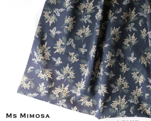 ミモザ柄＜ミズ・ミモザ MS MIMOSA ＞リバティタナローンで仕立てる