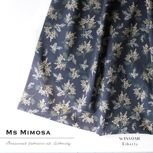 ミモザ柄＜ミズ・ミモザ MS MIMOSA ＞リバティタナローンで仕立てる