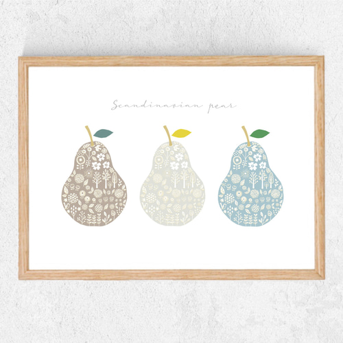 洋梨✴︎ 北欧インテリアポスター◻︎ イラスト N.ecru-beige 通販