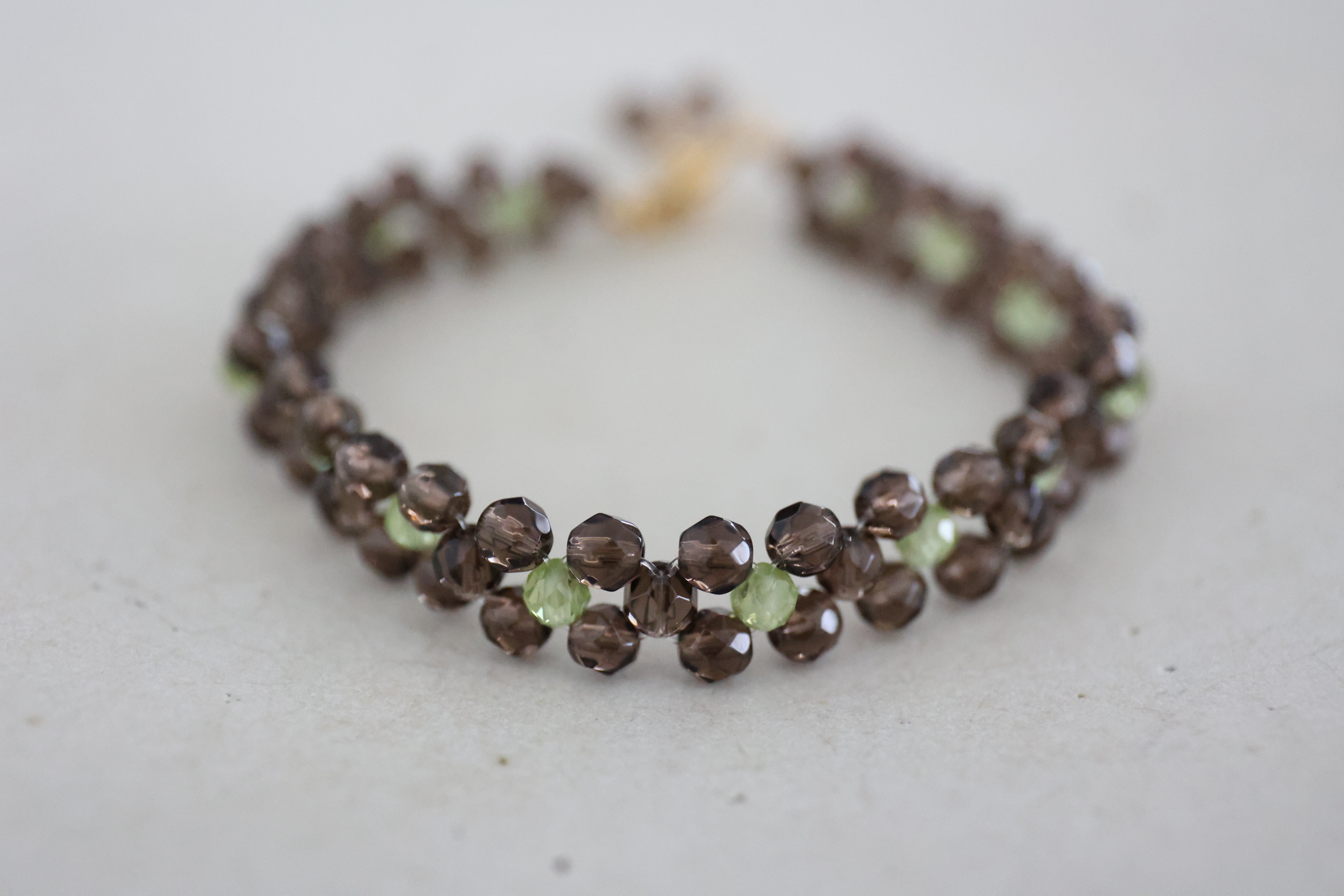 smoky quartz　peridot　bracelet[kgf5288]