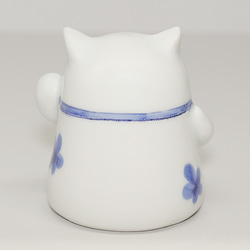 砥部焼 かわいい 「招き猫 左手ver」 置物 ねこ ネコ 運 商売繁盛 縁起物 手作り 窯元 tsuneoka-505 5枚目の画像