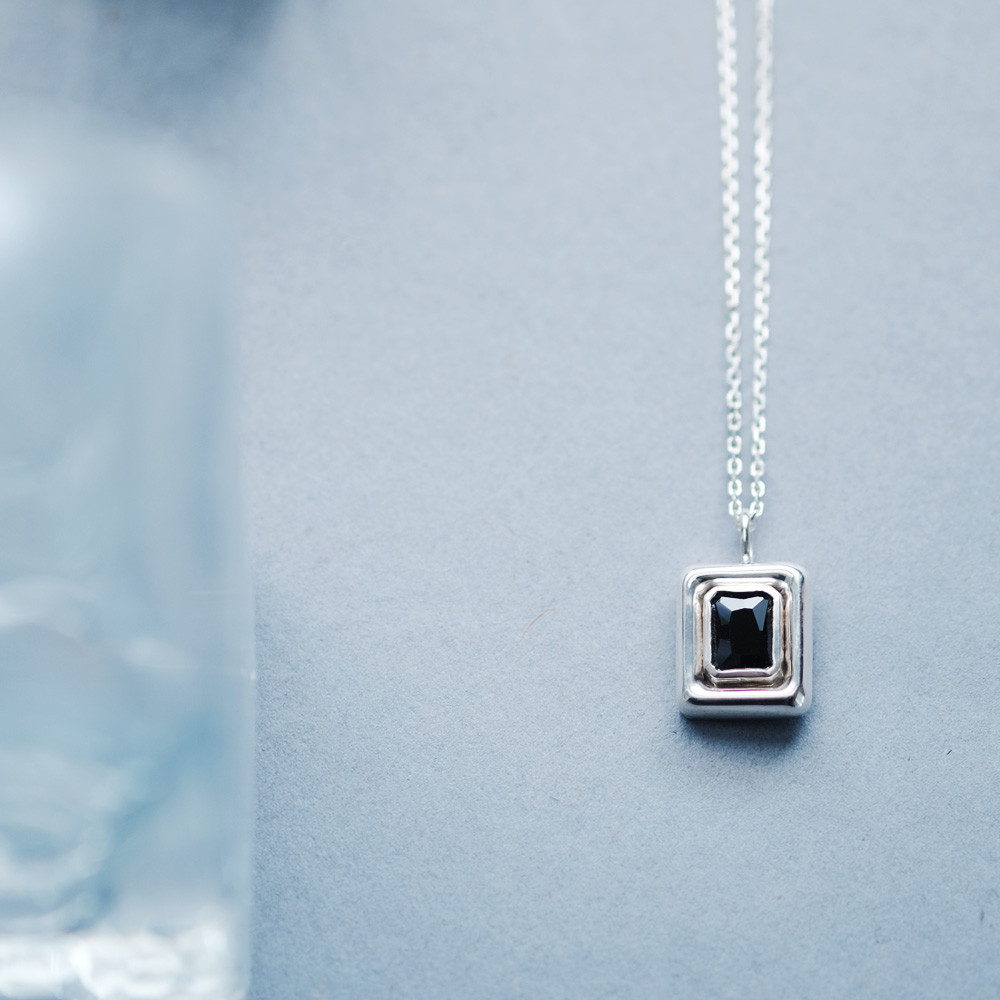 クラシック サファイア ネックレス シルバー925