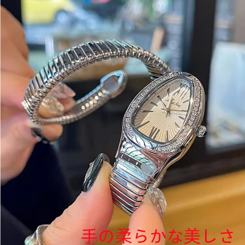 個性的な蛇行ブレスレットのスタイリッシュな腕時計女性2025新型