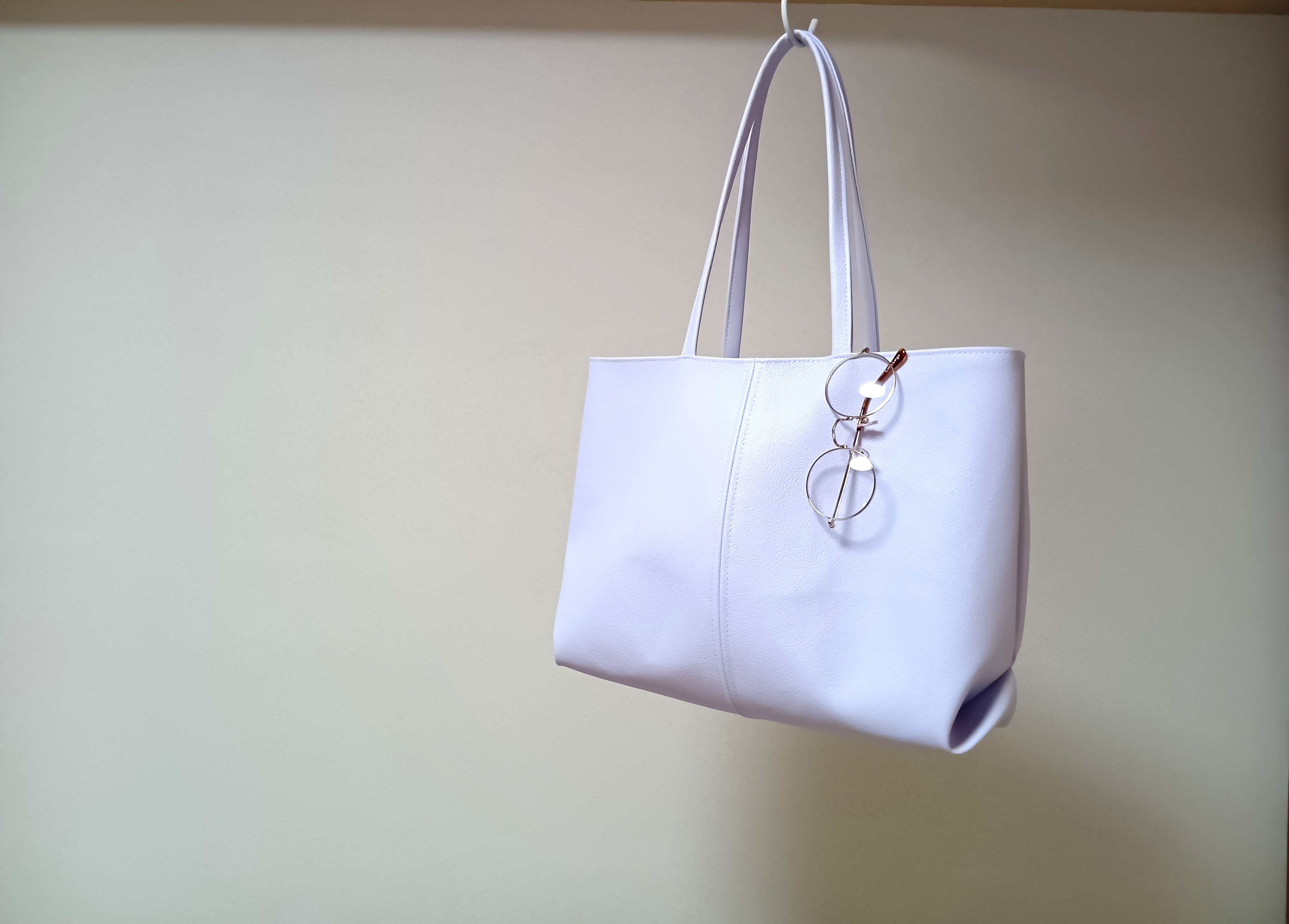 淡い藤色のふわりトートバッグ（Ｌ）「Creema限定」