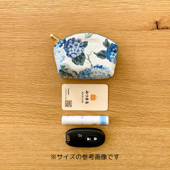 手のひらサイズの布製ミニポーチ⭐️アナベル柄【ピンク】【ブラック】【レッド】キーケースやミニ財布に 18枚目の画像