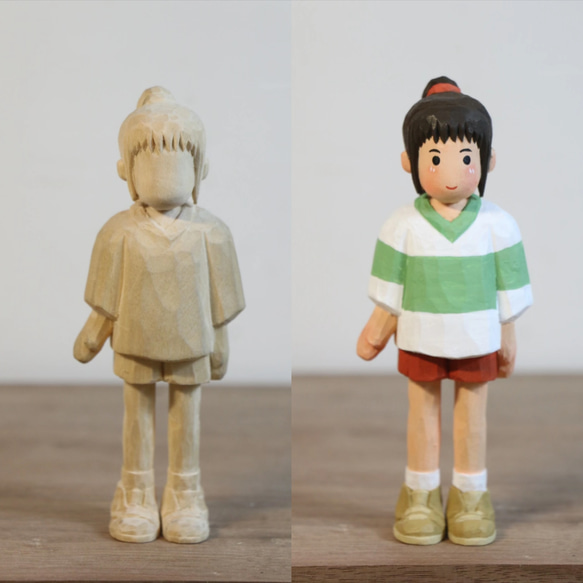 木彫りの人形の人形、写真を持参しての手作りオーダーメイド