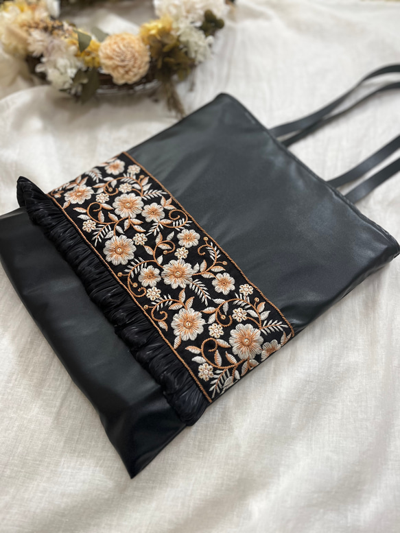 リボンと花柄×帆布のお洒落な入園入学グッズ オーダーページ 可愛いく