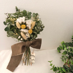 ピンクのバラが華やか スワッグミニブーケ ドライフラワー プレゼント