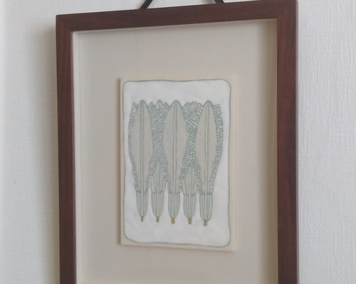 額縁つき】 冬野菜の小さなアート ほうれん草 SDGs＊自然素材で染めた