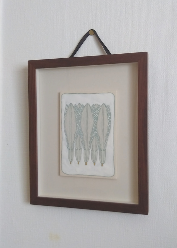 額縁つき】 冬野菜の小さなアート ほうれん草 SDGs＊自然素材で染めた