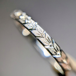 月桂樹 SV９２５ ｋ１８ 手彫り リング 金属アレルギー対応 植物　葉っぱ　 彫金 5枚目の画像