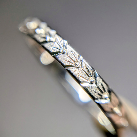 月桂樹 SV９２５ ｋ１８ 手彫り リング 金属アレルギー対応 植物　葉っぱ　 彫金 5枚目の画像