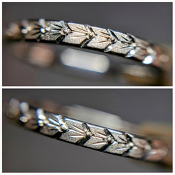 月桂樹 SV９２５ ｋ１８ 手彫り リング 金属アレルギー対応 植物　葉っぱ　 彫金 1枚目の画像