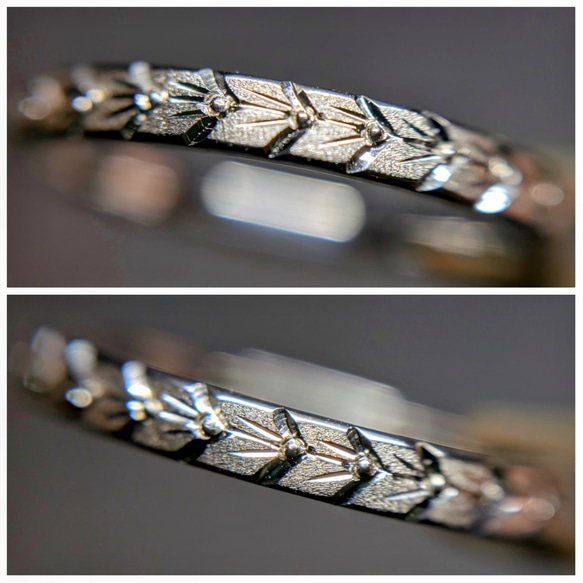 月桂樹 SV９２５ ｋ１８ 手彫り リング 金属アレルギー対応 植物　葉っぱ　 彫金 1枚目の画像