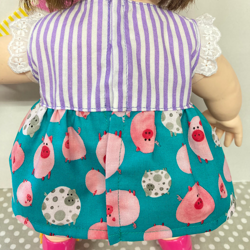 『1年保証』 ムチムチ豚さんのストライプワンピース♡ USA ぽぽちゃん 服 クラフト・布製品
