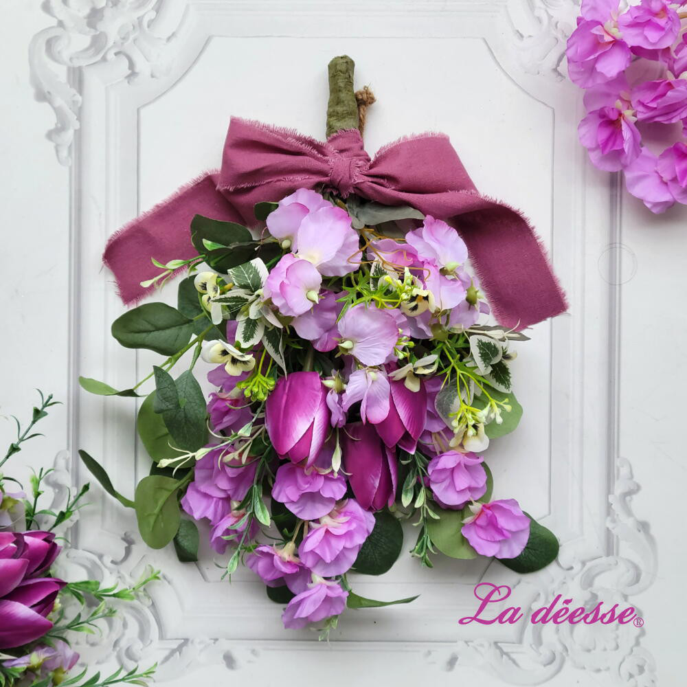 大人かわいいキュートなスワッグ|お部屋に華やかさをプラス可愛さ満点【creema限定】