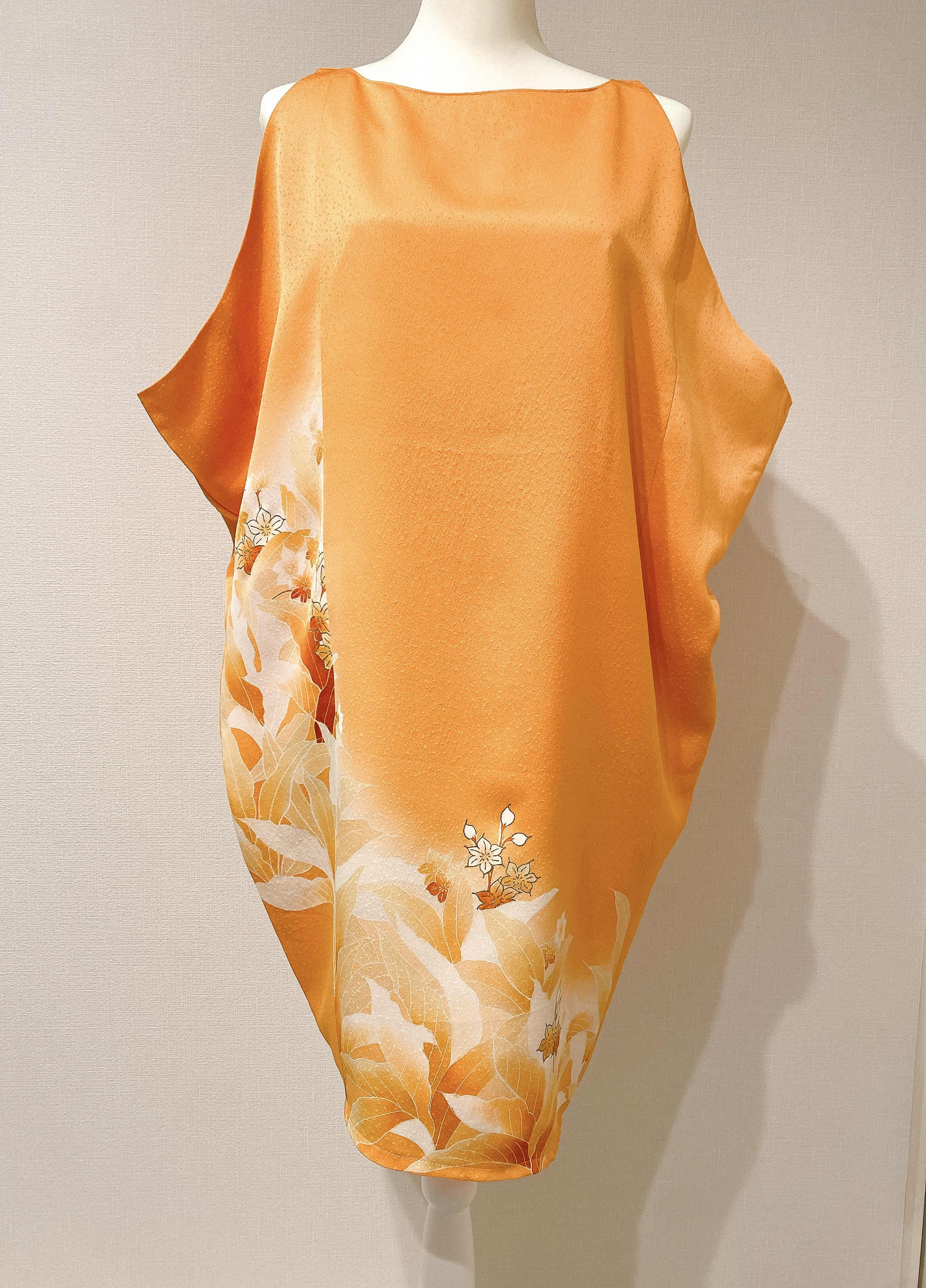 着物ドレス Mサイズ 正絹 ワンピース 和柄 YUKINKO