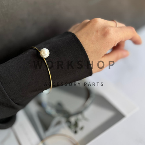 1pc】オープンバングルパーツ 18kgpゴールド 金具・チェーン Workshop
