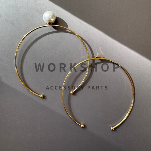 シルバー ゴールド オープンバングル 1pc】オープンバングルパーツ 18kgpゴールド 金具・チェーン Workshop