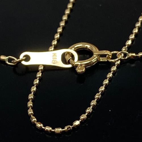 k18YG AU750 18金 イエローゴールド カットボール ネックレス