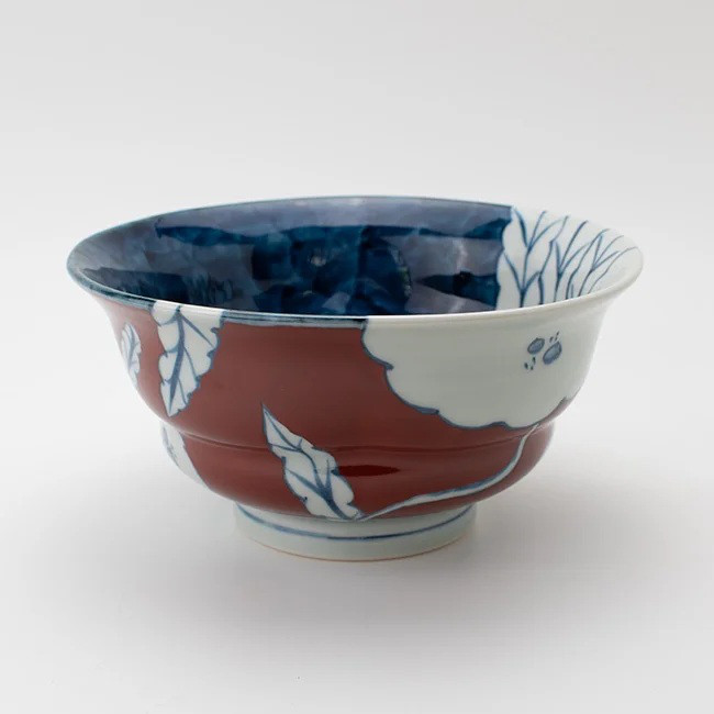 古赤絵 柘榴文 胴締鉢（泉山陶石使用）【陶祥窯・有田焼】