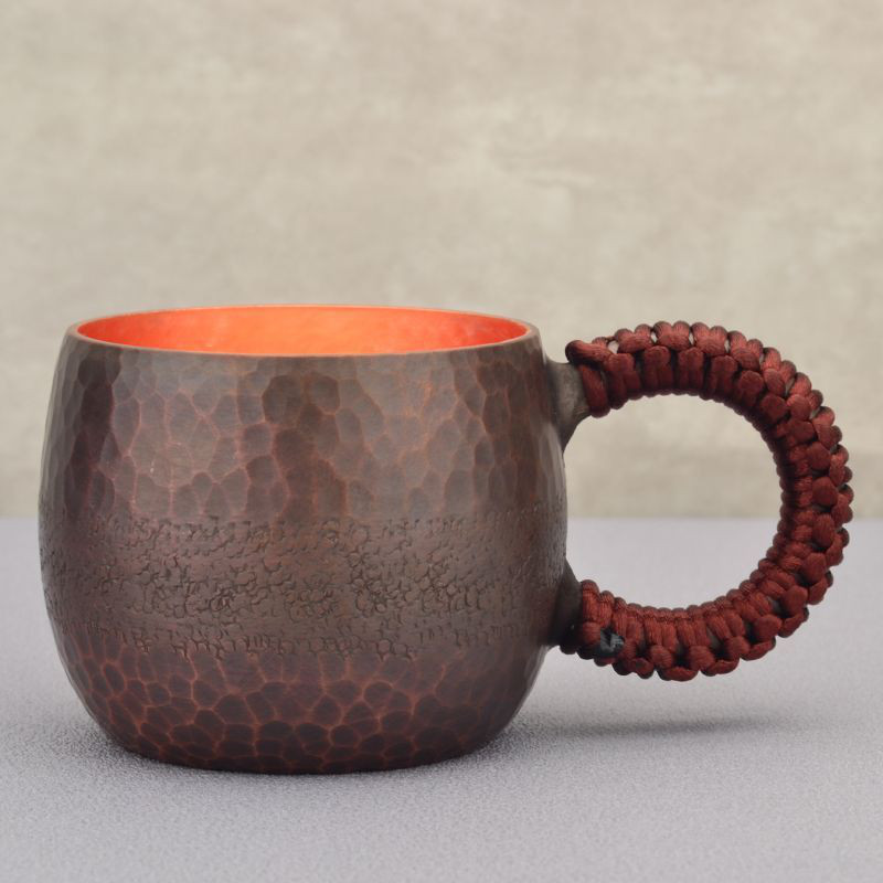 200ml コーヒーカップ 汲出 湯呑 手作り 純銅 レトロ マグカップ ハンドメイド グイ呑 日本酒 カップTQ107