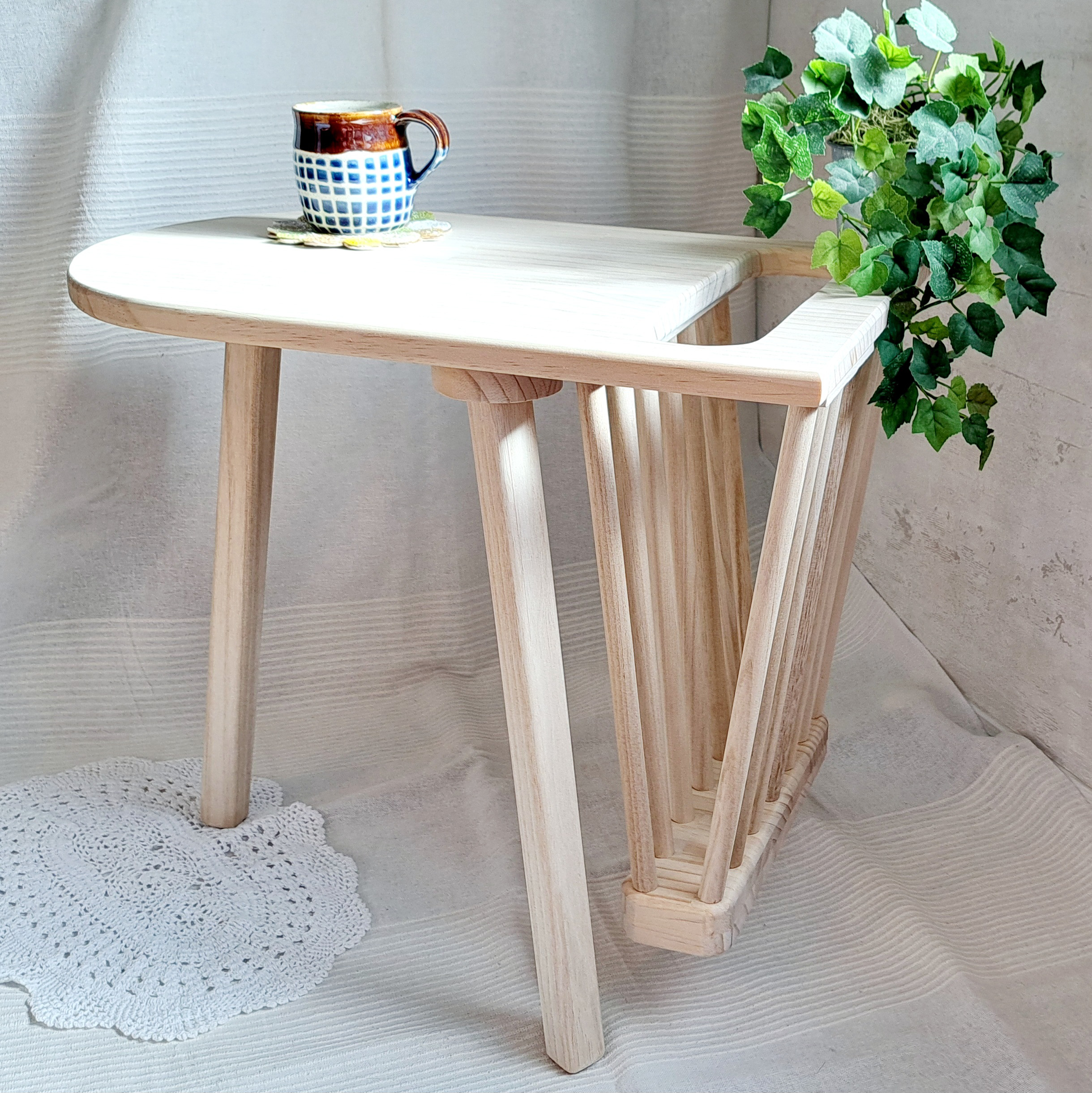 サイドテーブル ナチュラル色 センター ロー テーブル マガジンラック おしゃれ 新生活 家具