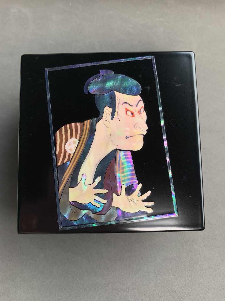 螺鈿小箱　写楽　奴　江戸兵衛