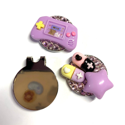 紫色の宝石付きゴルフマーカー ゴルフマーカー 紫デコ ゲーム機 その他アクセサリー 堕天使 通販