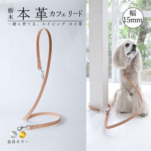 カフェリード 美しい色味の本革 リード ヌメ革 自然 犬 レザー 小型犬