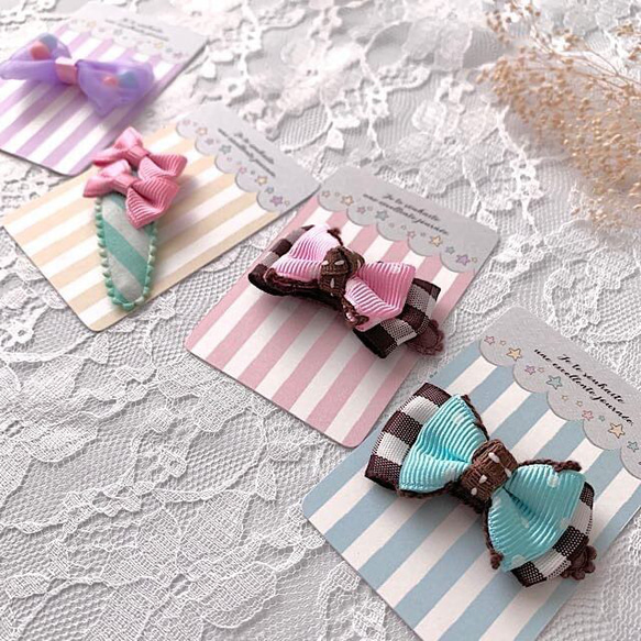 アクセサリー台紙【はがき1/4☆10枚入(40枚分)】 [D-700]ストライプ4 6枚目の画像