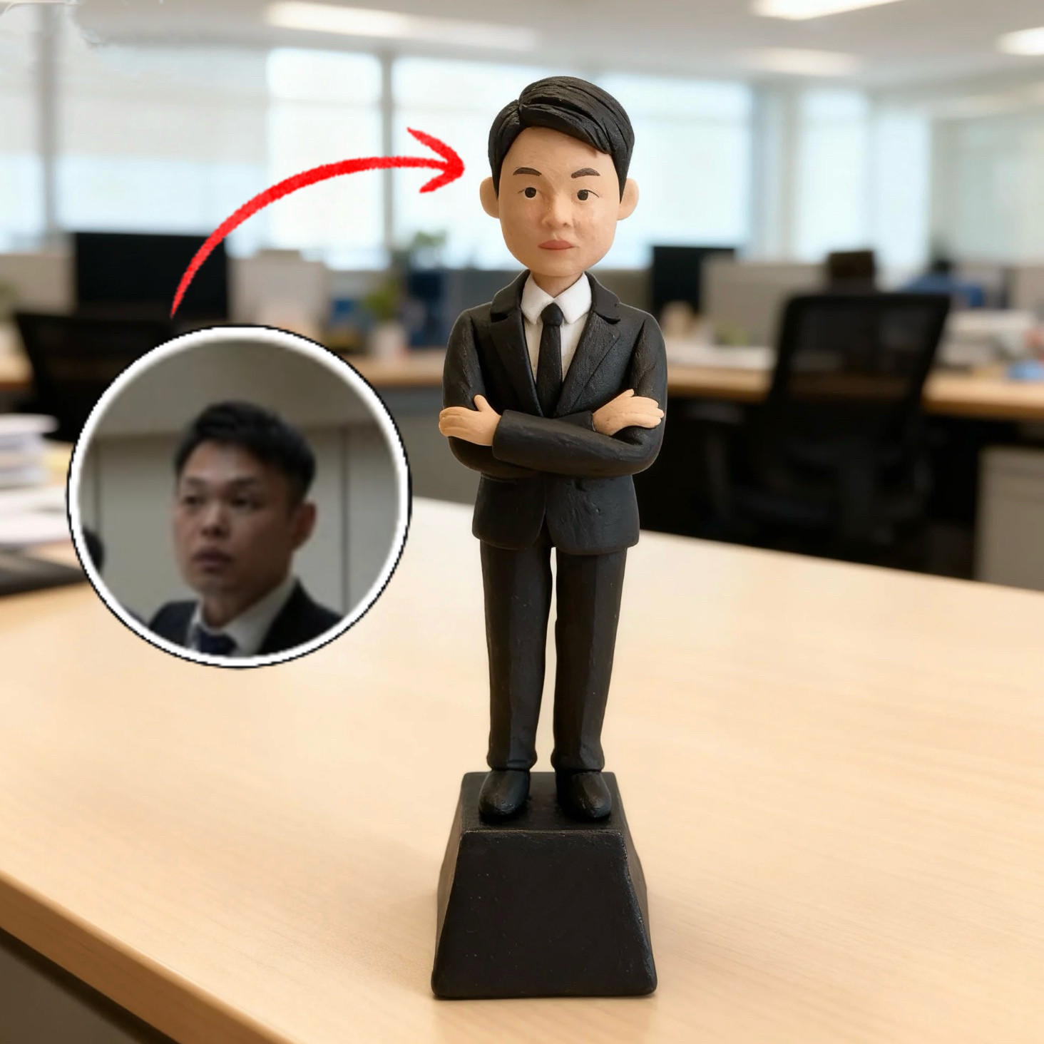 【オーダーメイド】お写真からの全身オリジナルフィギュア トロフィー台座 フィギュア 会社 チーム 記念品 贈り物 お祝い