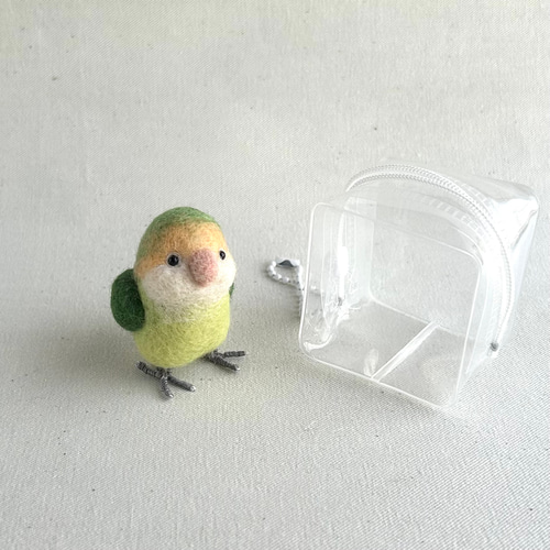 羊毛フェルト コザクラインコ シーグリーン 羊毛フェルト ひつじのはら
