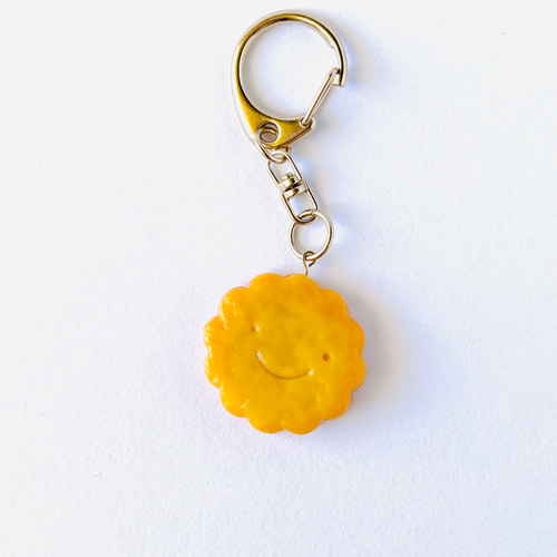 クッキーのキーホルダー 樹脂粘土のフェイクスイーツ 花 おそろい プチ