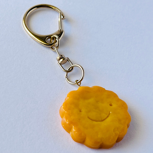 クッキーのキーホルダー 樹脂粘土のフェイクスイーツ 花 おそろい プチ