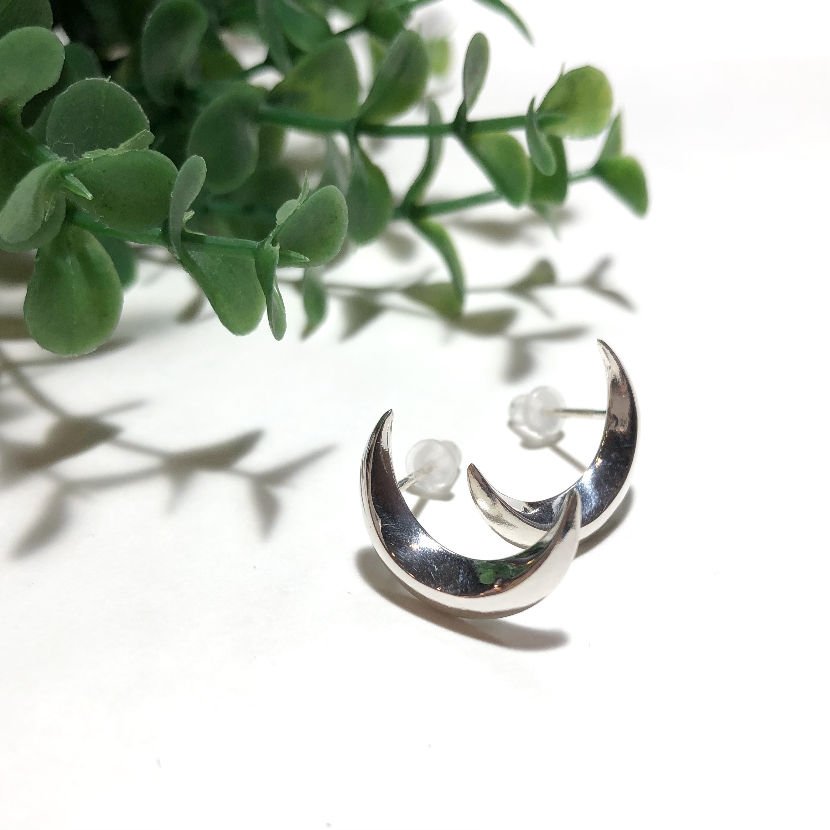 純銀製＊月のピアス